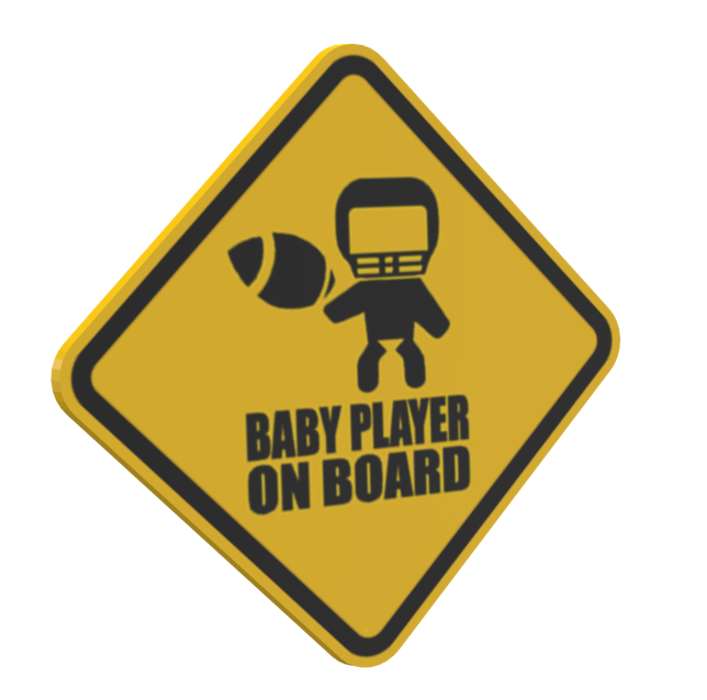 Caution Sign - Baby Player on board (Dikkat Levhası - Baby Player on board) for Euro Truck Simulator 2.