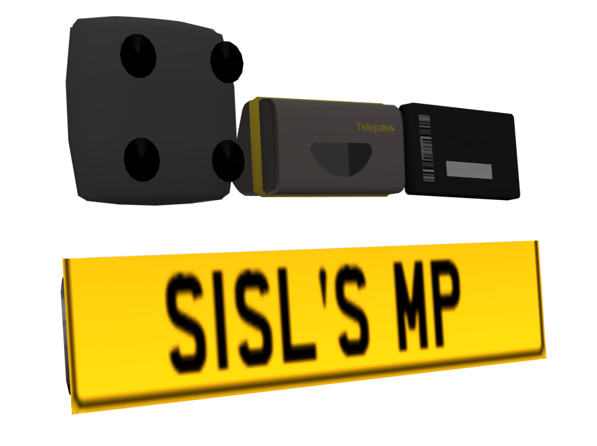 Plate & Telepass Devices - 2 (Yellow) (Plate & Telepass Devices - 2 (Sarı)) for Euro Truck Simulator 2.